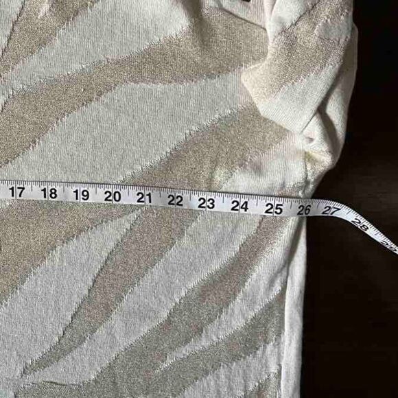 CHICO’S Sweater Chunky knit Sparkly Striped Top long sleeve size 3 - Picture 8 of 14